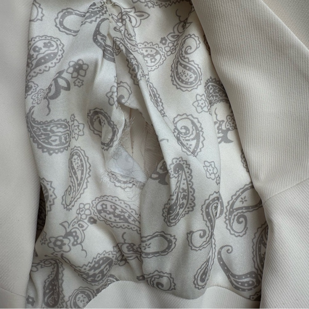 Current Air Los Angeles Ivory Cream Blazer Dress with Paisley Inside Detail Sz L - Picture 6 of 6
